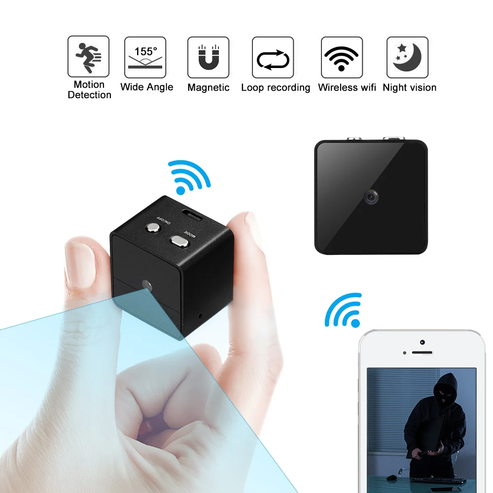 1080P HD WIFI мини IP камера Ночное Видение Движения микро видеокамера петля видео