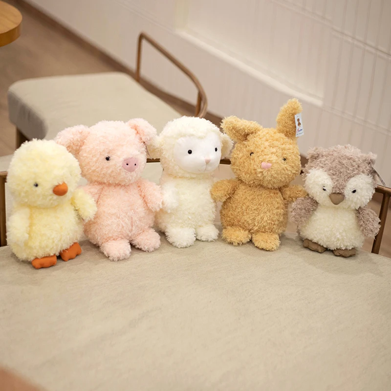 

Anime Fluffy Baby Owl Sheep Chicken Rabbit Pig Soft Stuffed Toys Cute Pet Cartoon Animal Plush Doll Lovely Girls Gift For Kids
