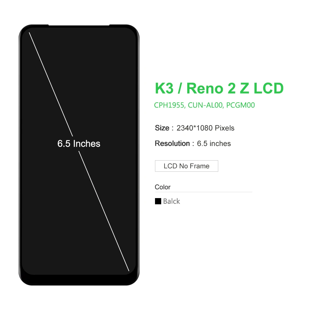 ЖК-дисплей 6 53 дюйма Super AMOLED для Oppo Reno2 Z Reno 2Z 2 сенсорная панель дигитайзер в сборе