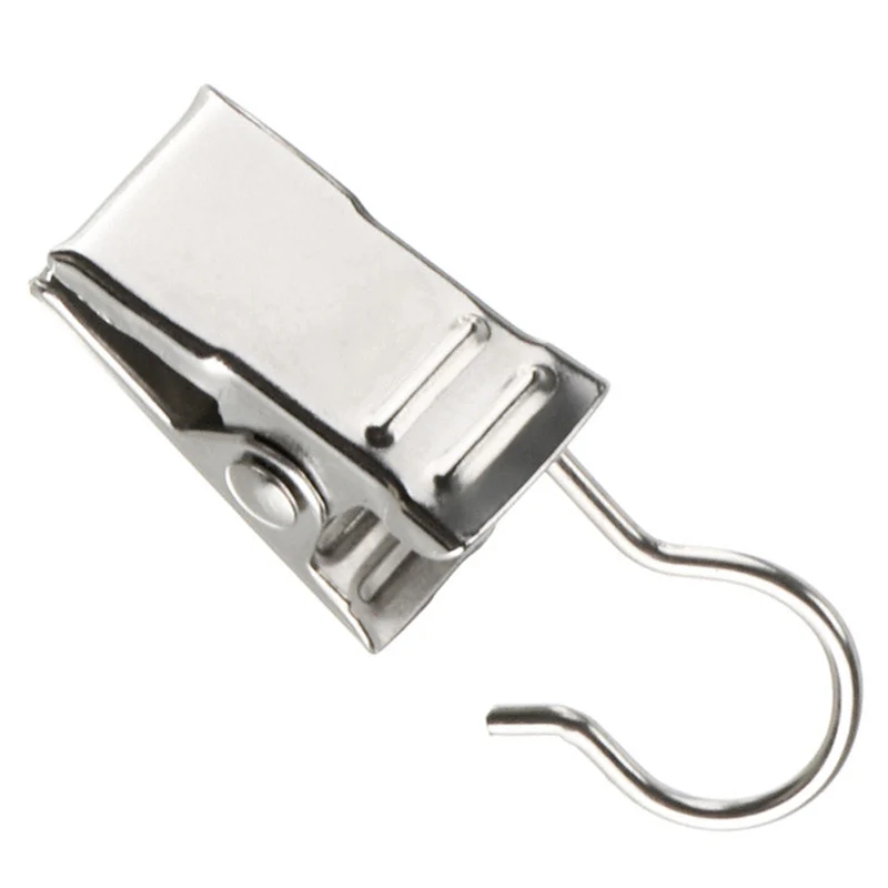 

10PCS/Set Strong Sturdy Metal Window Curtain Hook Clips Home Window Accessories Iron Drapery Hook