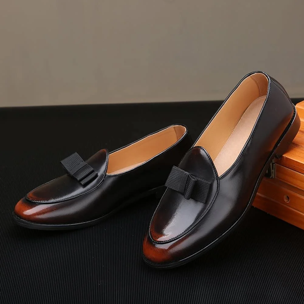

NXY Men's Round Toe Loafers Smoking Slipper Party Wedding Dress Shoes Plus Size