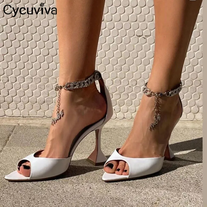 

Brand Designer Women Sandals Pointy Toe Jeweled Crystal Shoes Woman High Heels Bling Bling Slingback Summer Party Shoes Feminino