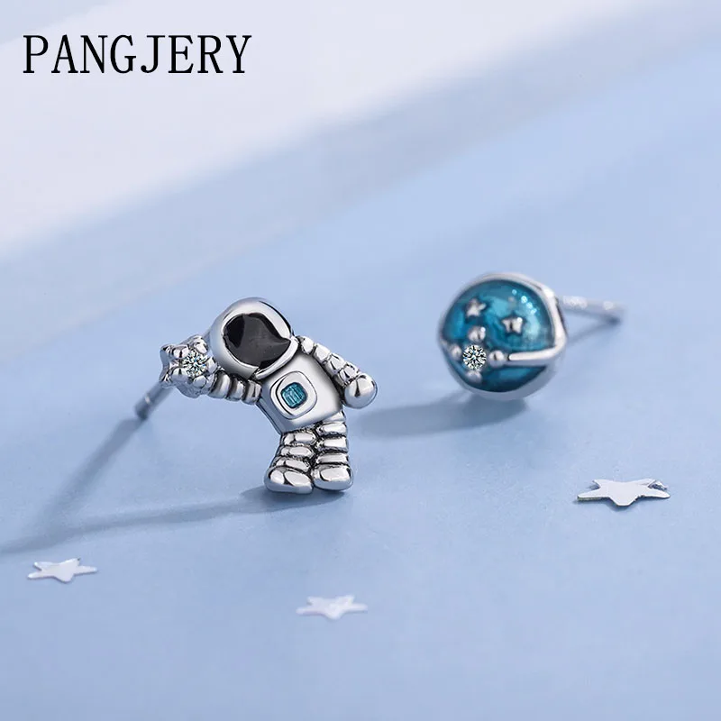

Женские серьги PANGJERY из серебра 925 пробы, модные изысканные креативные Индивидуальные ювелирные изделия для космоната вселенной, подарки
