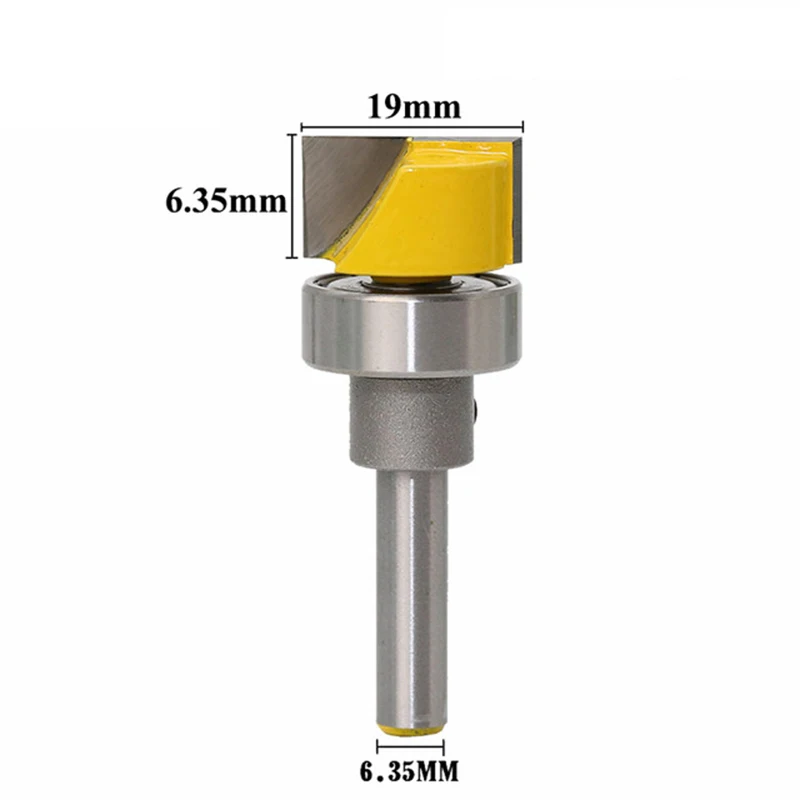 

1pc 1/4 Shank STR. Bit with Bottom Tip with Bearing Square Groove Profile Carving Router Bit Door Wood Panel Cutter Knife 01008