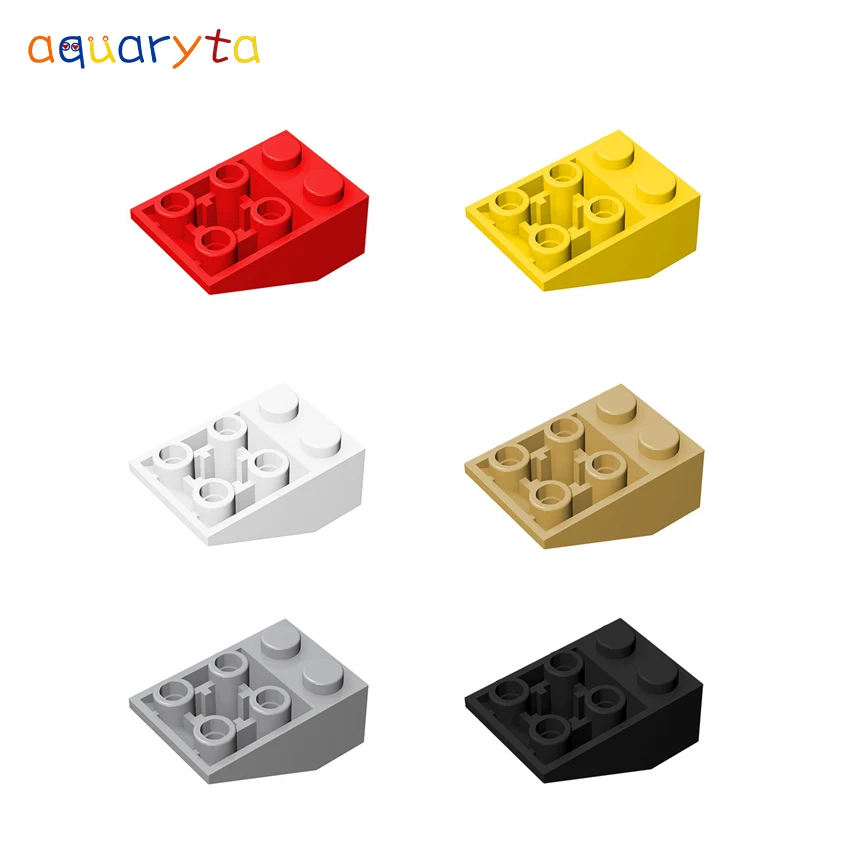 

Aquaryta 30pcs Building Blocks Part Plastic Plates Slope Anti-bevel Brick 2x3 Dots Compatible with 3747 DIY Education Toys Gift