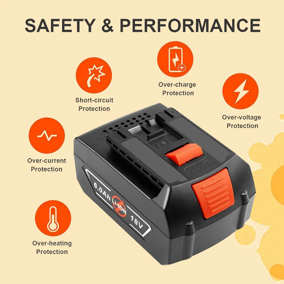 

Аккумуляторная батарея 2021, литиевая батарея 18 в 6000 мАч для замены Bosch 18 в 17618-01, 24618-01, 25618, 26618, аккумуляторная батарея для электроинструмента