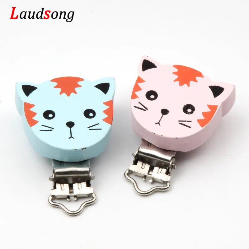 2 шт./лот розового и голубого цвета с изображением кота детская пустышка на