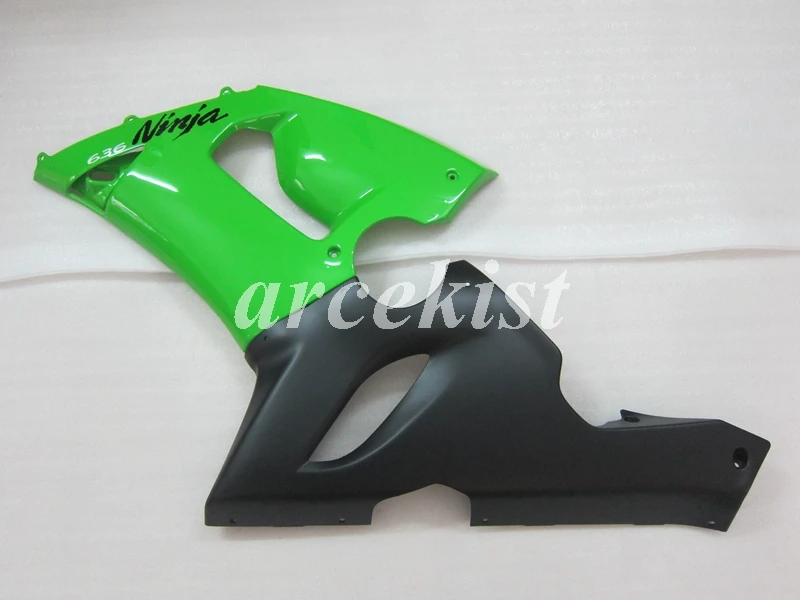 ABS пластик Полный обтекатели комплект подходит для Kawasaki ZX6R 2005 2006 ZX-6R 05 06 Ninja 636 Кузов Набор матовый черный зеленый