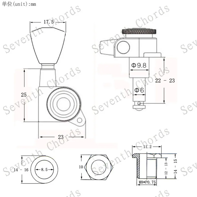 3R3L Золотая блокированная струнная гитара Тюнинг колышки ключи тюнеры машины