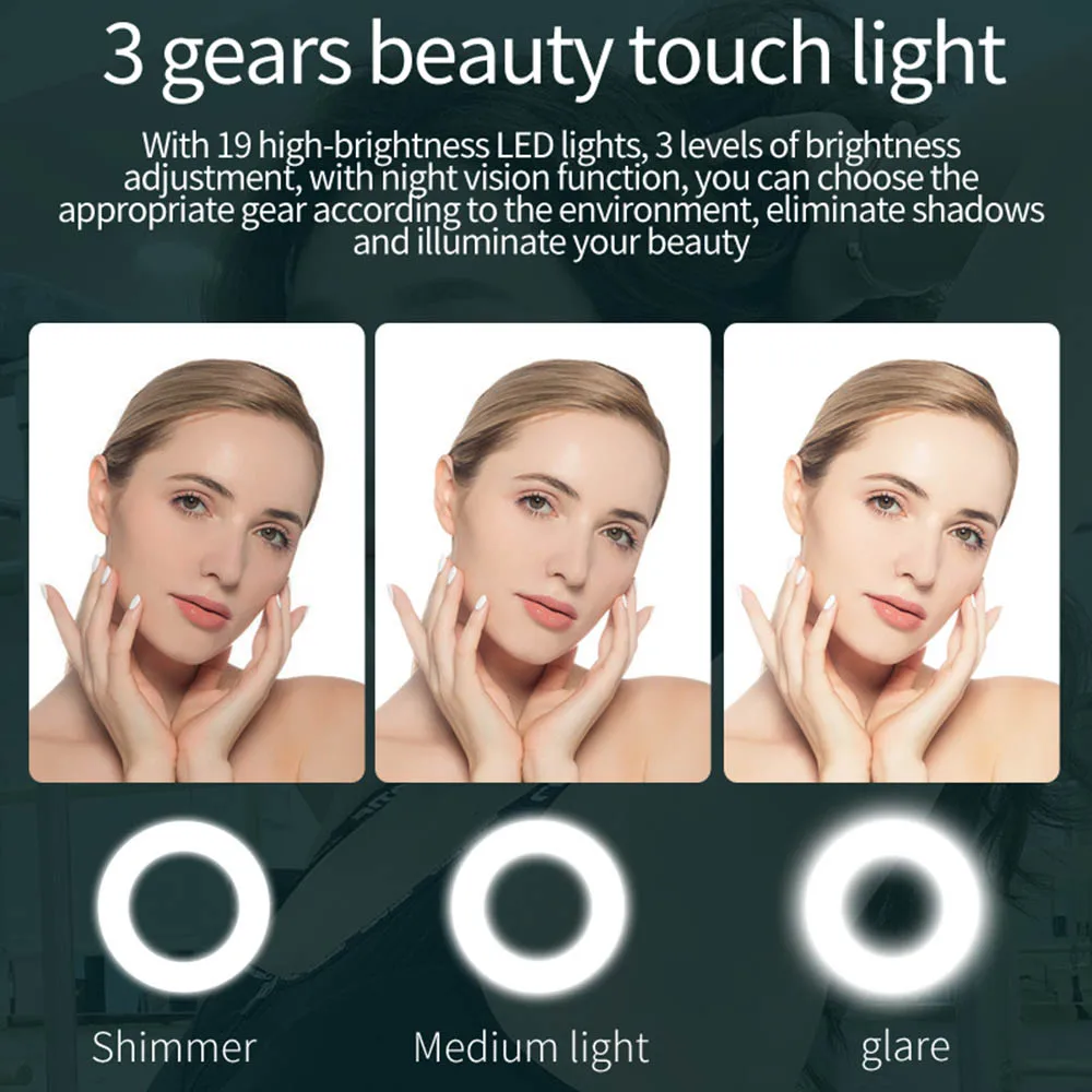 

Built-In Led Ring Light Webcam 3 Brightness Automatic Low-Light Correction Auto Focus 500W 2K HD Camera For Video/Live Streaming