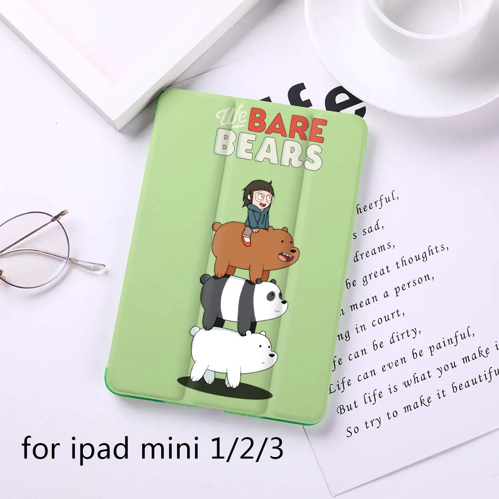 B050043-mini123 Чехол-книжка с милым медведем и магнитом для Apple iPad 9,", Чехол для iPad Mini 1 2 3 4 из искусственной кожи, планшет, складной чехол-книжка - Цвет: B050043-mini123