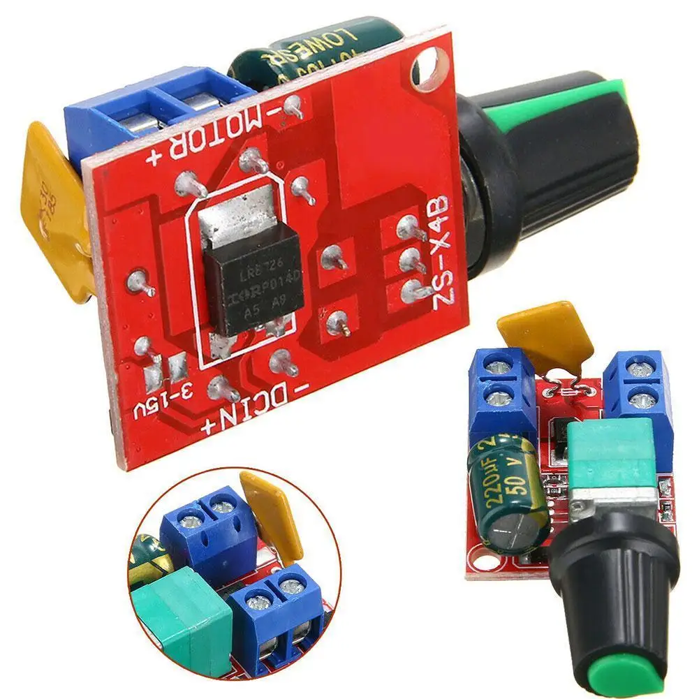 1 шт. мини 5A PWM Max 90 Вт контроллер скорости двигателя постоянного тока 6 в диммер