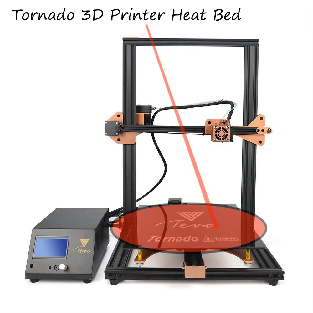 

Tornado 3D Printer Hot bed Silicon Heated Bed 300*300mm 110V/220V with Black Glass Build Surface 3D Printer Parts