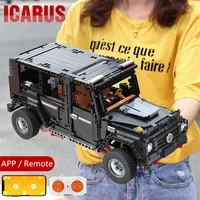 2 4g remote control electric black off road car model assembled with app building block educational toys