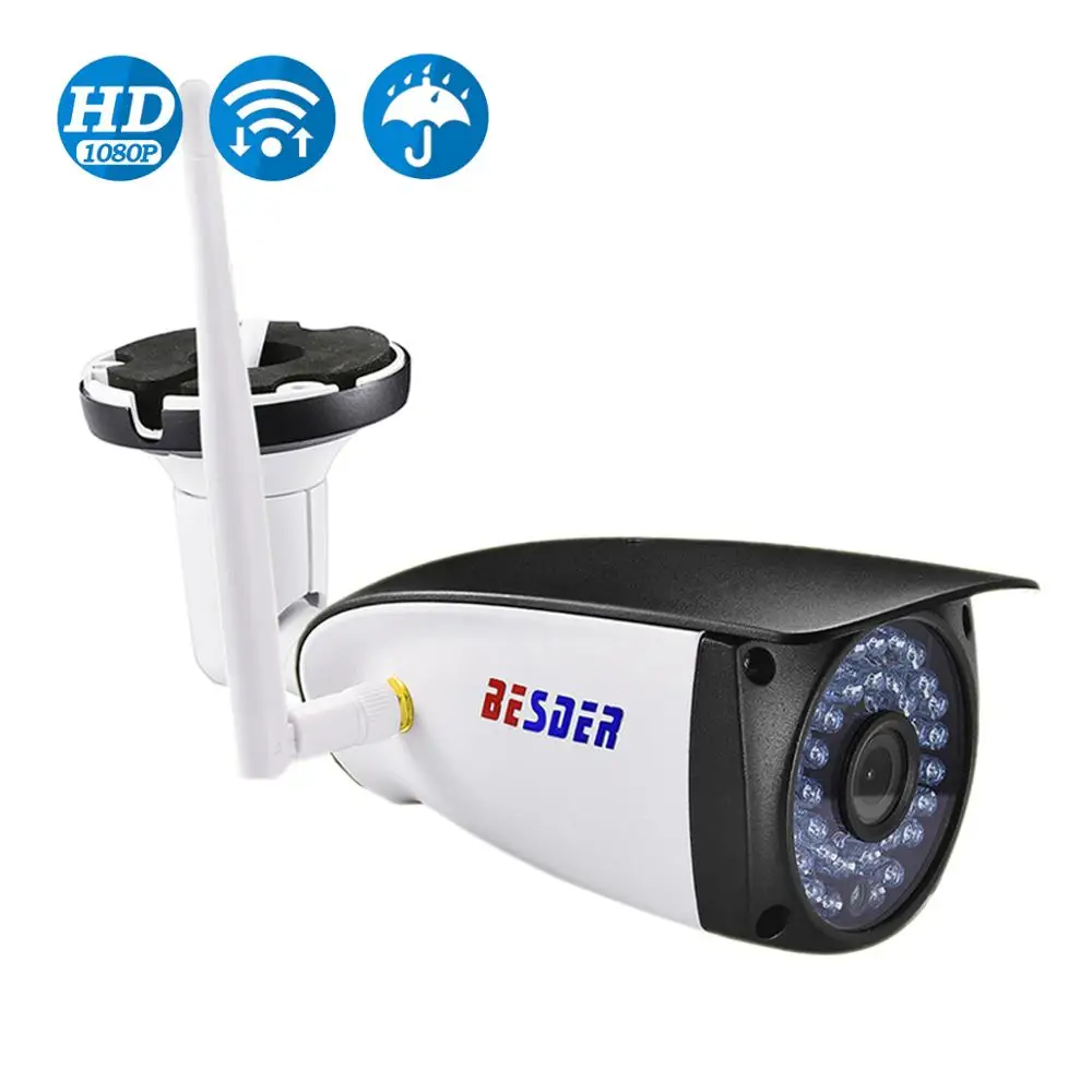 IP камера BESDER беспроводная водонепроницаемая 1080/960/720P IP67 Wi Fi 128 ГГц слот для TF