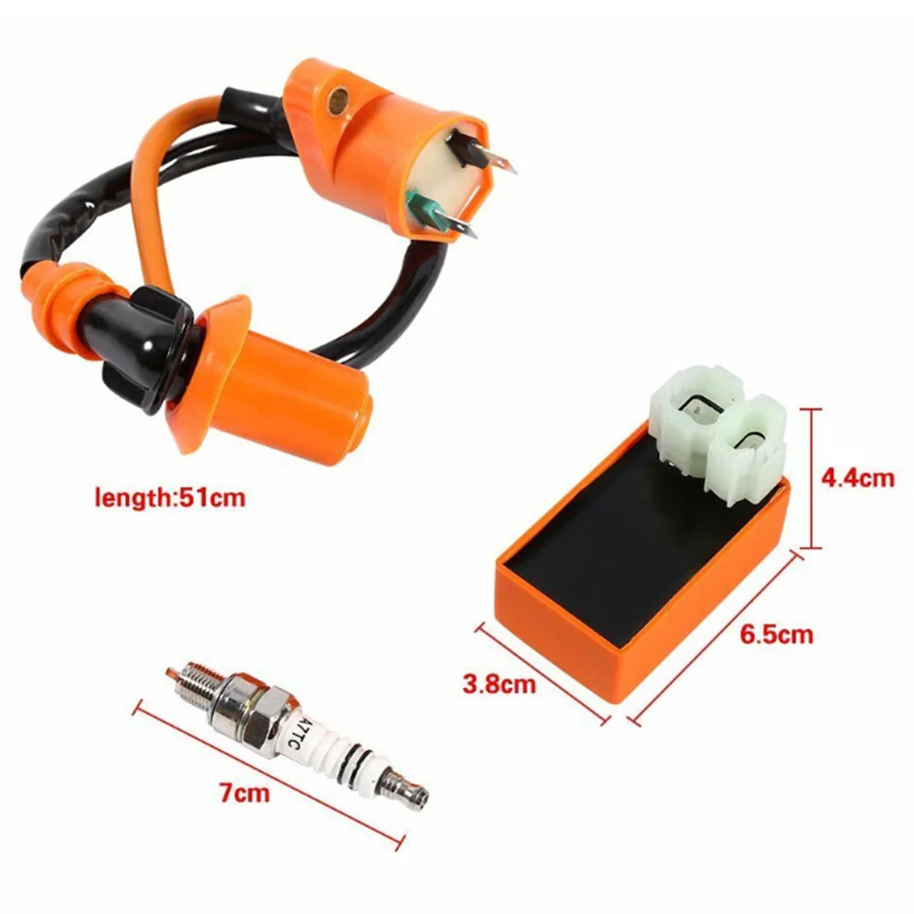 

3Pcs Racing CDI Box Ignition Coil Spark Plug for GY6 50 125 150CC Scooter ATV