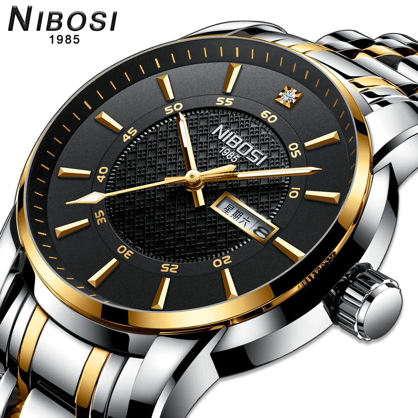Часы наручные NIBOSI Мужские кварцевые модные повседневные Роскошные брендовые