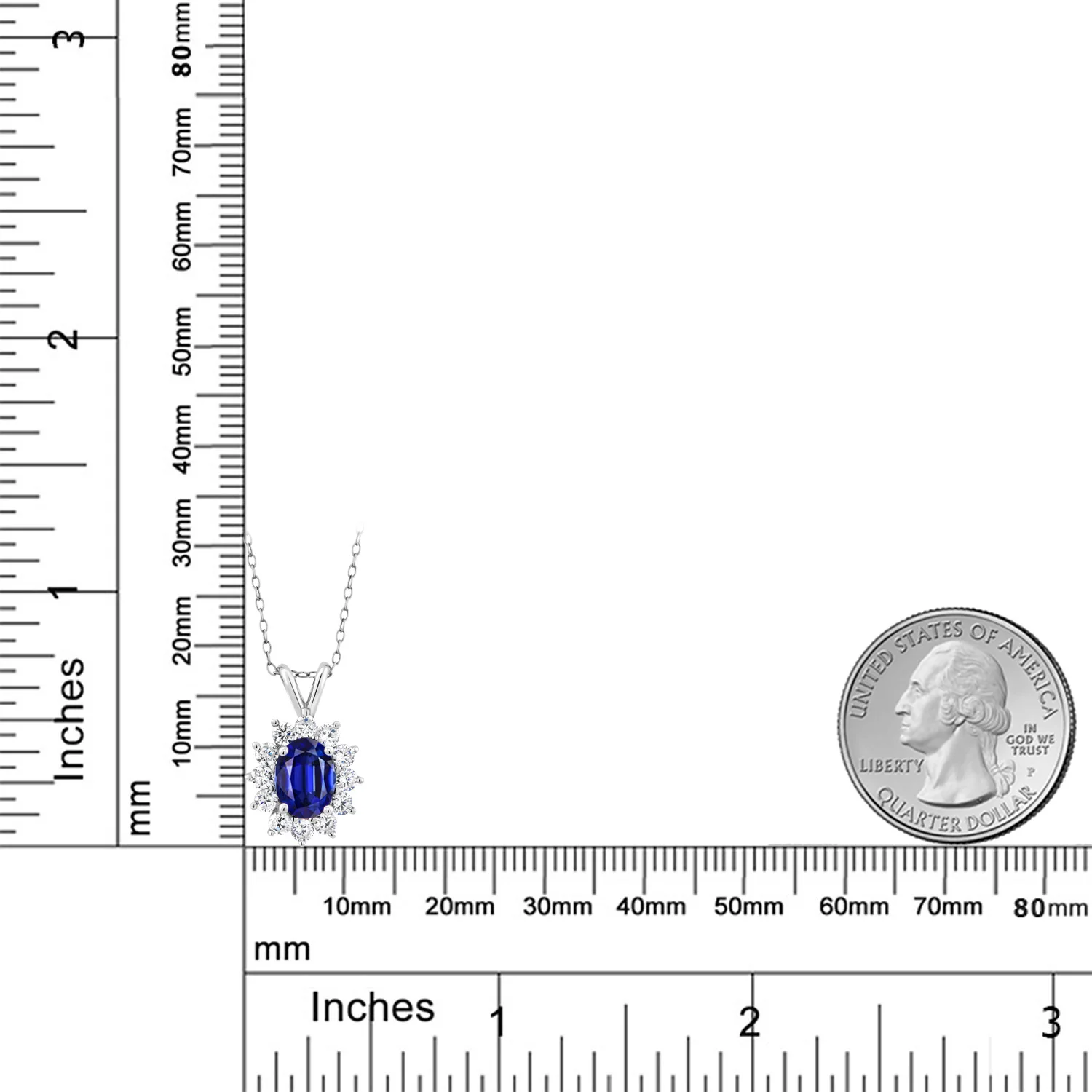 GemStoneKing Принцесса Диана кулон William 2 23 Ct ОВАЛЬНЫЙ натуральный синий Kyanite 925