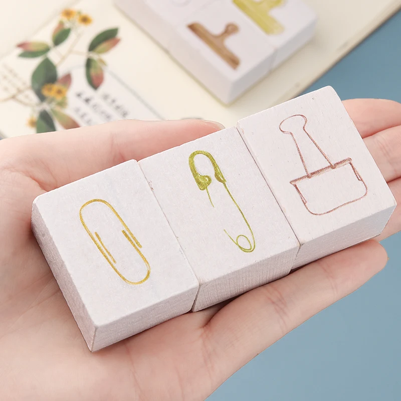 Винтаж зажим для бумаги украшения DIY Деревянные и резиновые штампы Скрапбукинг