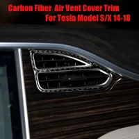 for tesla model sx 14 22 carbon fiber console dashboard air vent cover trim 4pcsset