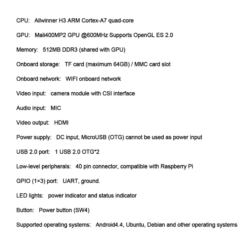 87HA макетная плата с открытым исходным кодом Allwinner H3 Super Raspberry Pi Quad-core Cortex-A7 DDR3RAM 512 Мб