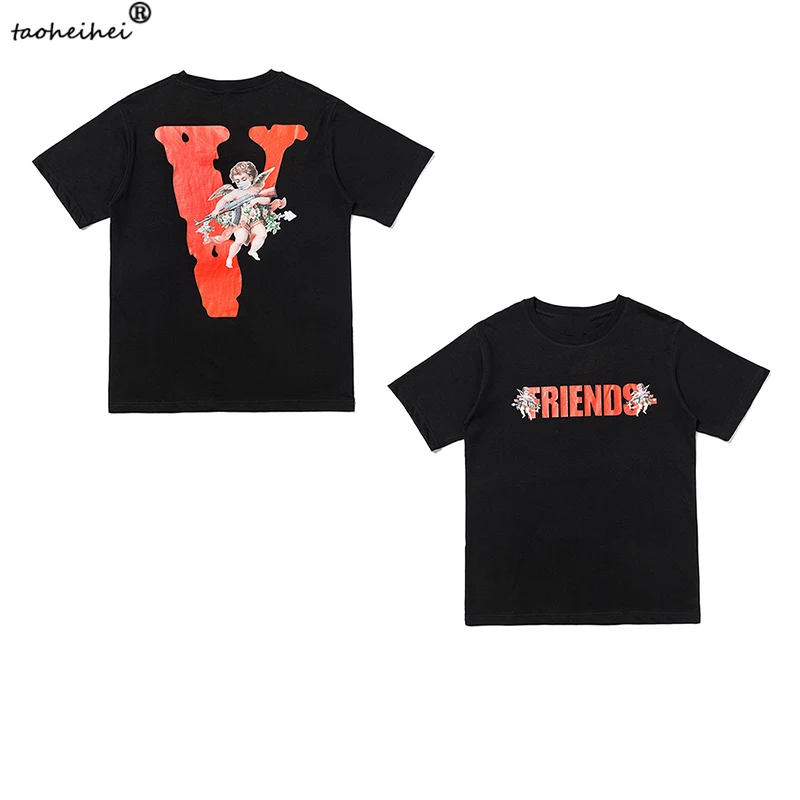 

Футболка VLONE мужская с коротким рукавом, 100% хлопок, брендовая уличная одежда в стиле хип-хоп, ангел, AK47, лето