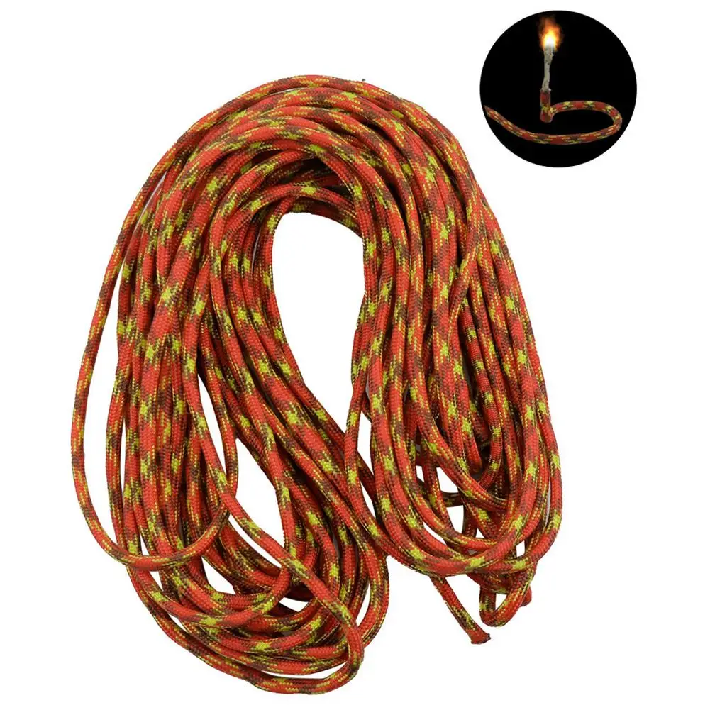 25feets Outdoor Fire Starter Jute Tinder Igniting Rope Impervious Camping Wax Dipping Ignition Cord Wick Hemp Ropes Tools | Спорт и