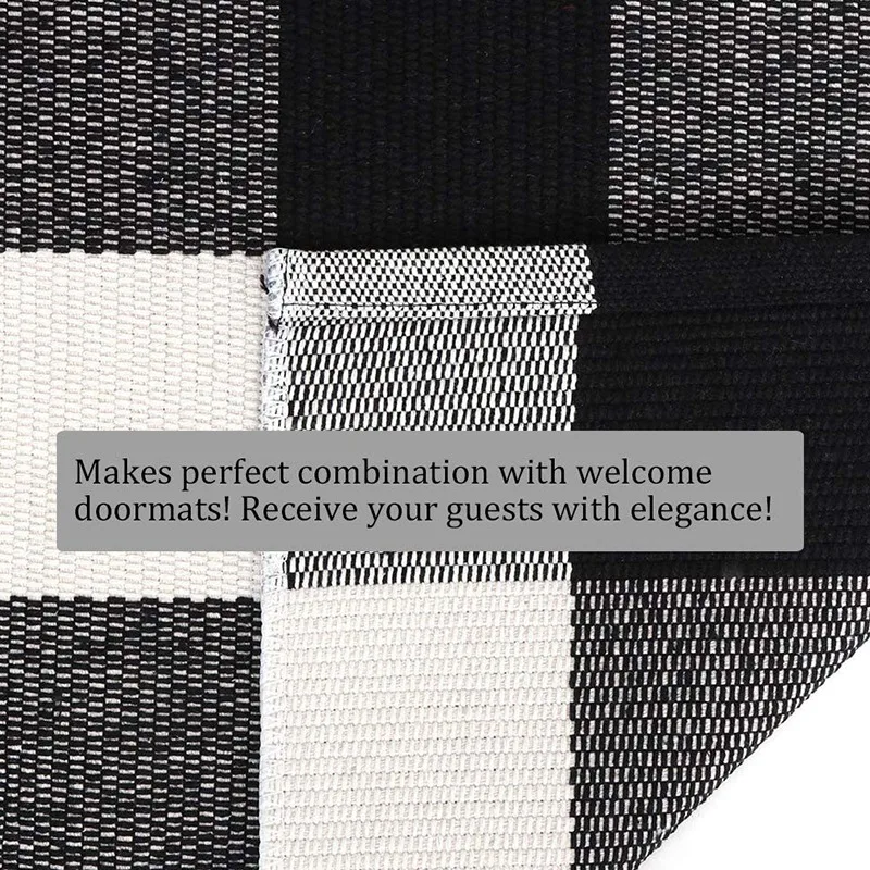 Buffalo Plaid Check Rug -Cotton Hand-Woven Indoor/Outdoor Area Rugs for Layered Door Mats Washable Carpet | Дом и сад