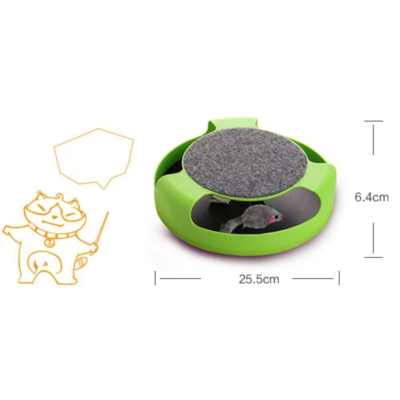 

New Plastic Anti Slip Disc Pet Teaser Toy Interactive Cat Toy Catch The Plush Mouse For Kitten Make Cat Sticker Pet Cat Toys