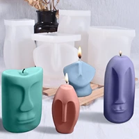 3d face silicone candle mold for diy handmade fondant cake molds aromatherapy candle plaster ornaments portrait sculpture mould