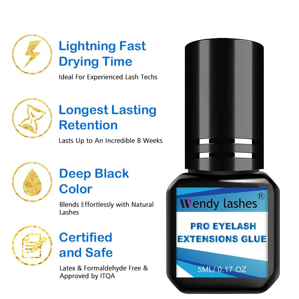 1 Bottle 5ml WendyLashes Eyelash Extension Glue Fast Drying False Over 6 Weeks Make Up Professional Tools | Красота и здоровье