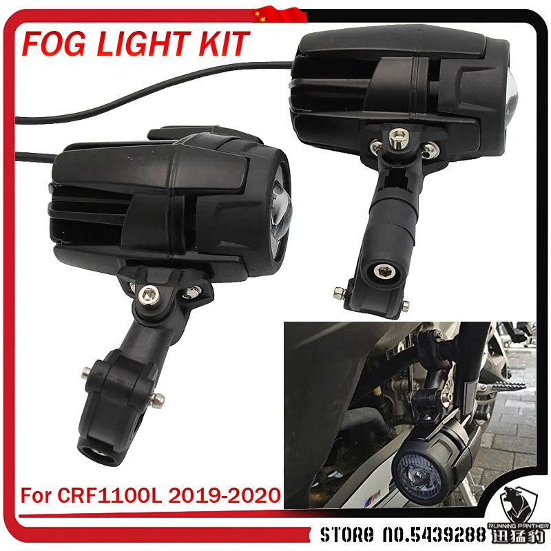 Black Motorcycle Accessories Fog Lights LED Auxiliary Fog Light Driving Lamp For Honda CRF1100L CRF 1100L CRF1100 L Africa Twin