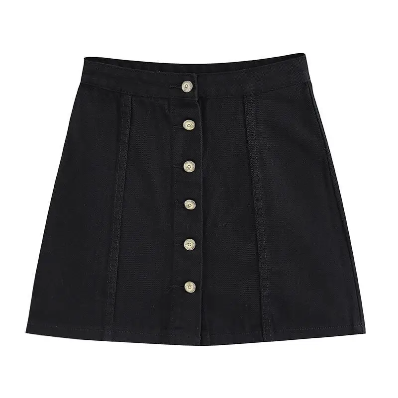 

High waisted and thin short skirt with buttocks, A-line black skirt and denim skirt in summer 2021