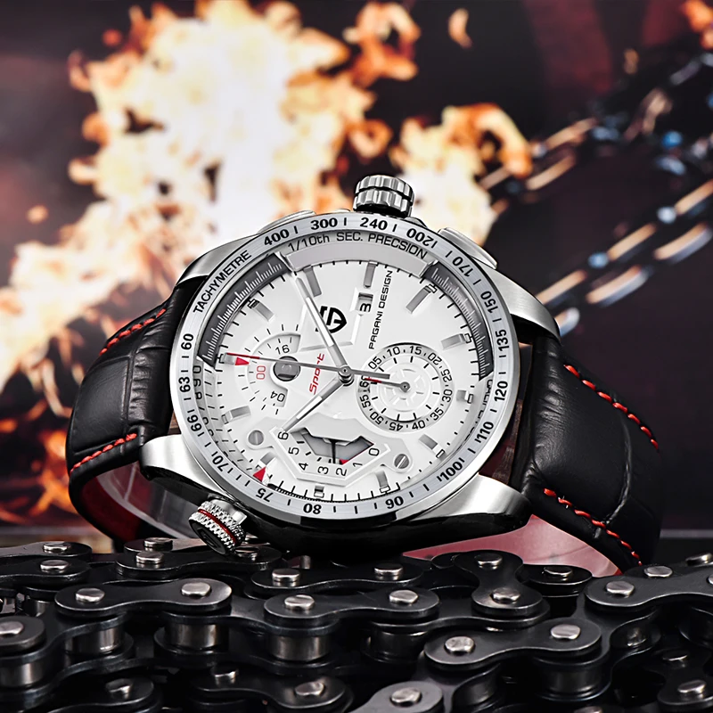 

2020 New Quartz Mens Watches Military Stainless Steel Case Wristwatch PAGANI DESIGN Multifunction Watch Men relogio masculino