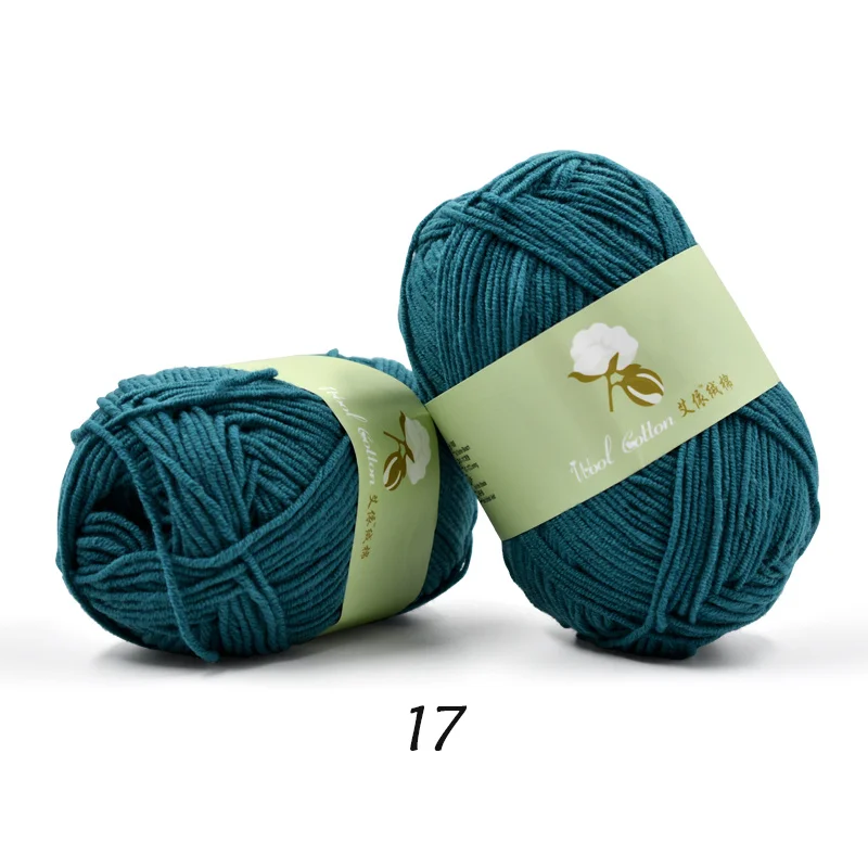 17 30pcs Пряжа для вязания хлопок приятная для кожи ручная пряжа lana trapillo para tejer нить для вязания крючком 30/Лот - Цвет: 17 30pcs