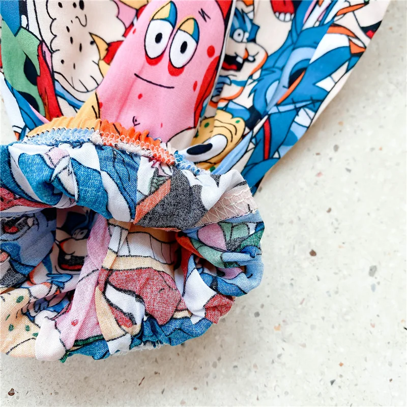 

New 2021 Summer Boys Girls Graffiti Anti Mosquito Trousers Kids Children Cotton Loose Thin Casual Pants 2-7 Y