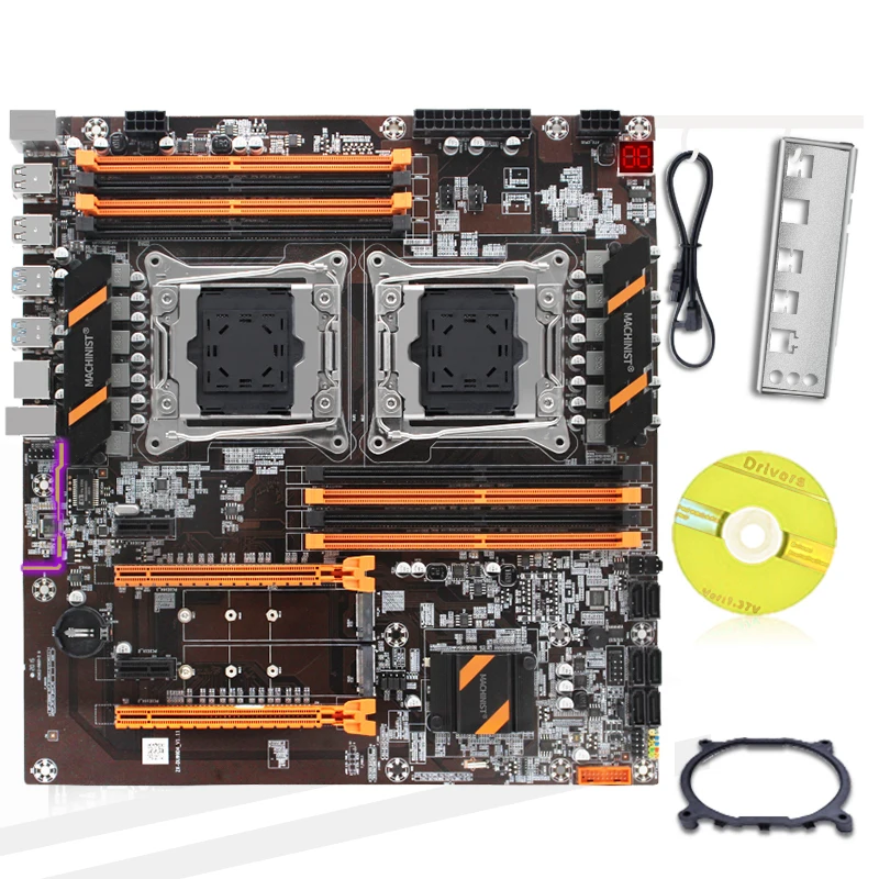 Материнские платы x99 с двумя CPU разъемами LGA 2011 3 Dual USB3.0 SATA3.0 NVMe M.2 8 * DDR4 до 128 ГБ