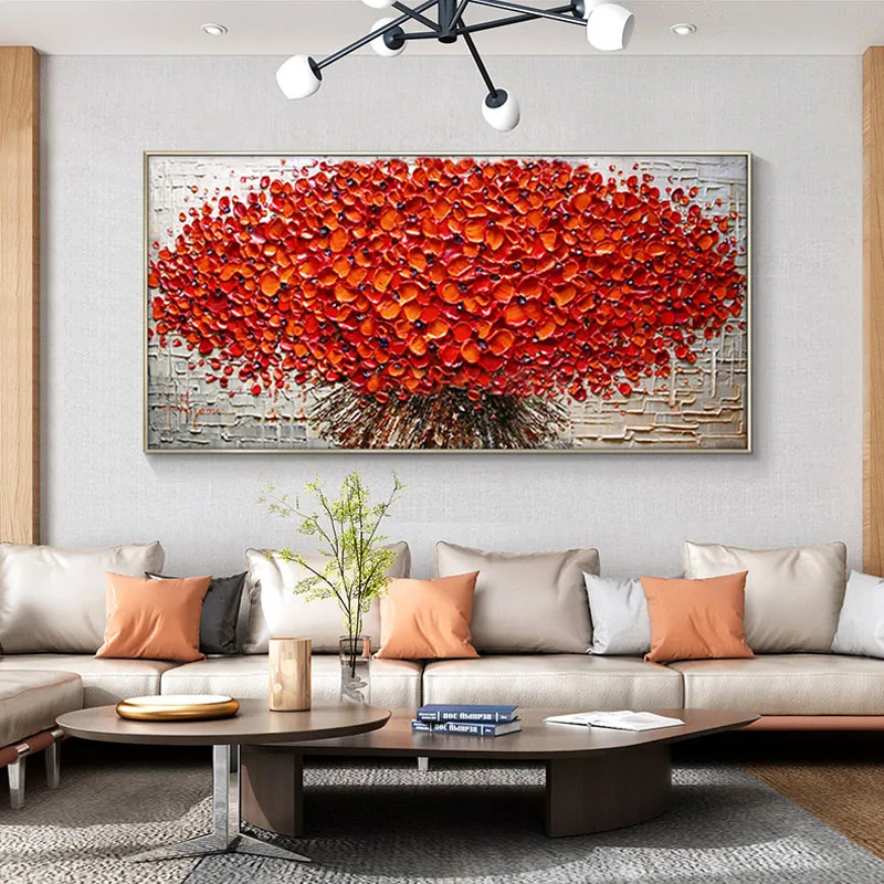 

Abstract Knife 3D Flower Pictures Home Decor Wall Art 100% handmade Flowers Oil Painting on Canvas purple Floral Paintings