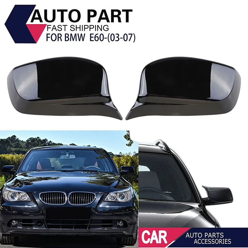 

Horn Shape Rearview Mirror Cover Wing Mirror Cap Fit For BMW E60 E61 E63 E64 2003-2007 Automobile Replaceable External Parts