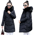 Женская куртка большого размера 6XL 7XL, модное черное пальто, женская зимняя парка с большим мехом и капюшоном, теплая длинная верхняя одежда