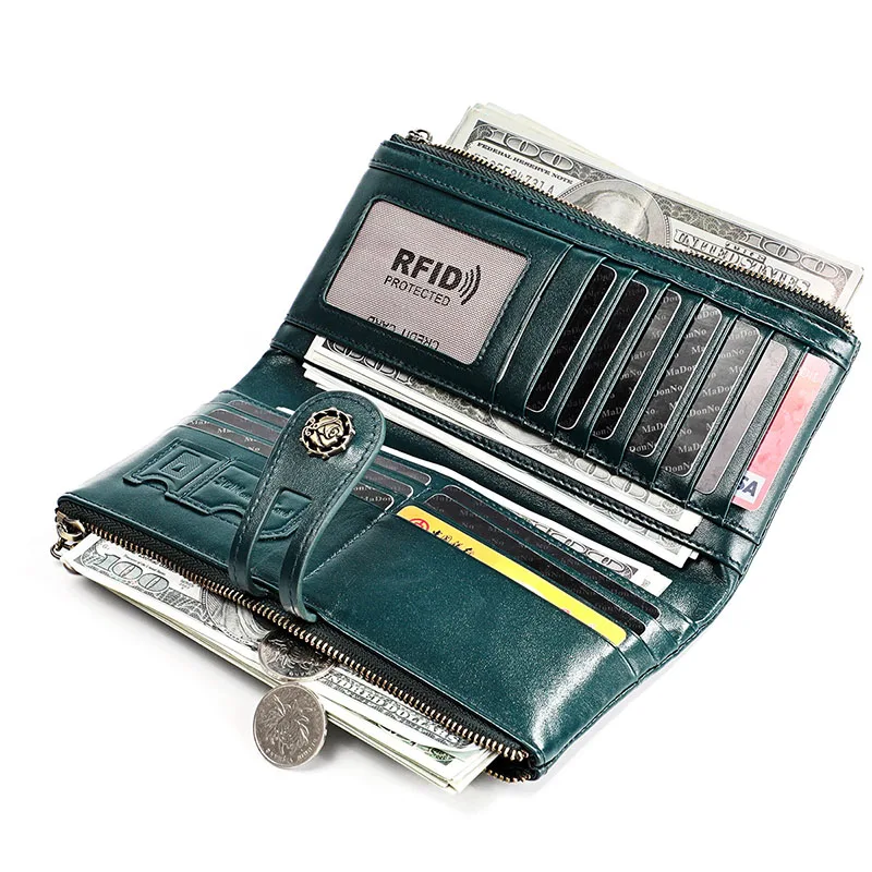 Женский кошелек из натуральной кожи 2020 новый женский длинный клатч RFID для монет