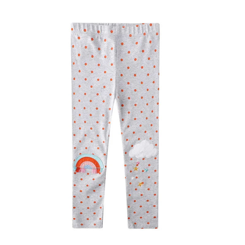 Детские хлопковые леггинсы с принтом клубники|Брюки| |