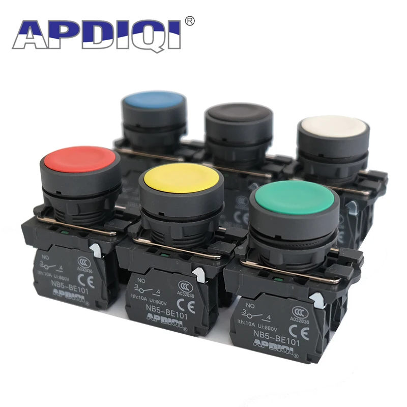 

10Pcs XB5 AA31 Plastic Restart Power Start Stop Momentary Push Button Switch Normally Open NO NC Red Green Yellow 22mm ZB5