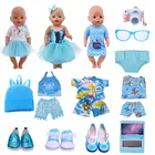 Одежда для кукол голубая серия платье подходит для 18 дюймов американская и 43 см Кукла реборн Кукла одежда аксессуары, русская ОГ девочка кукла DIY игрушки