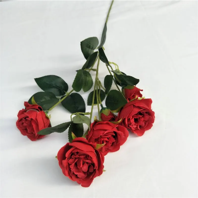 Искусственные пионы с коротким стержнем (6 головок/штука) длина 24 41 дюйма имитация