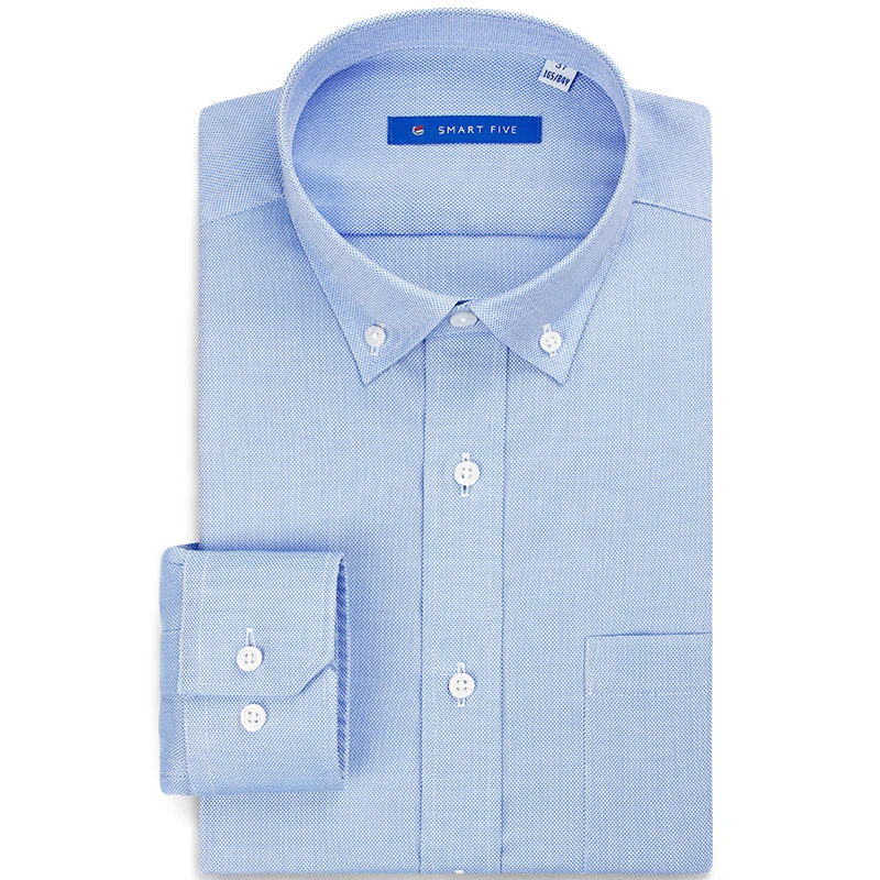 

Smart Five Camisa Masculina Long Sleeve Slim Fit Casual Classic Social Men Shirt Cotton White Blue Plus Size 2019 Spring