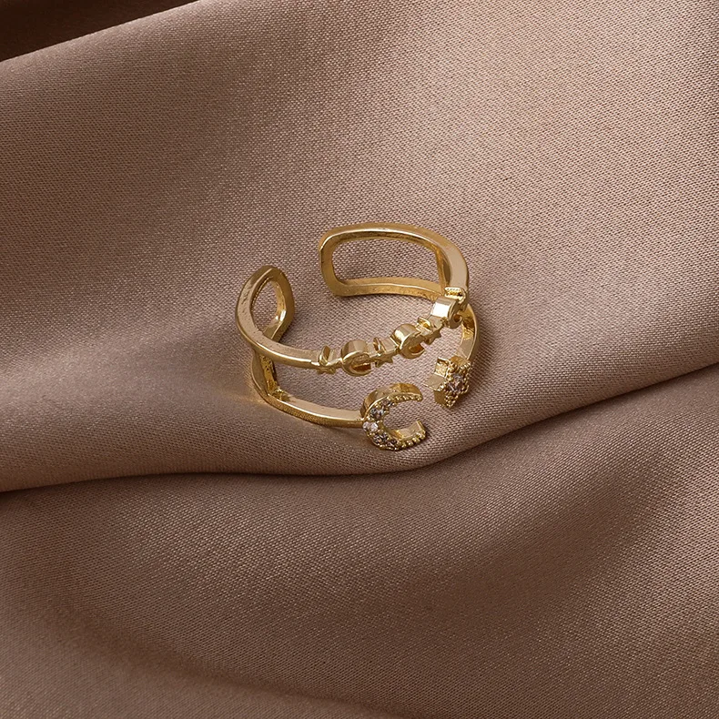 

2021 New Fashion Star Moon Ring Female Creative Popular Opening Adjustable Ring Party Accessories
