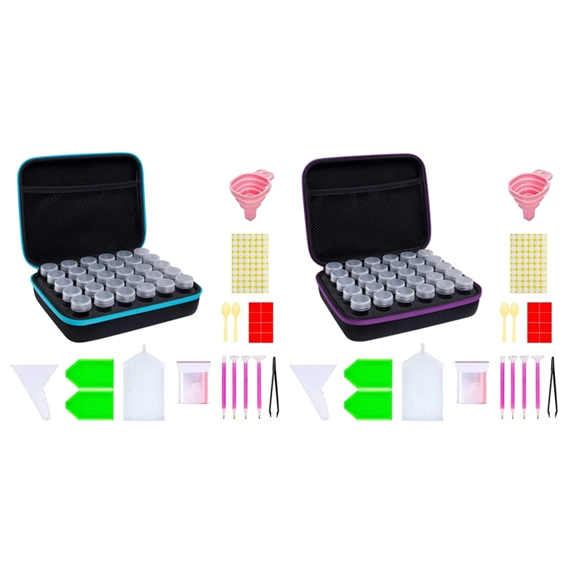 

57BB сумка для хранения алмазных рисунков на молнии, набор для сверления, алмазных ручек, аксессуаров для рисования, органайзер для DIY 5d алмазн...