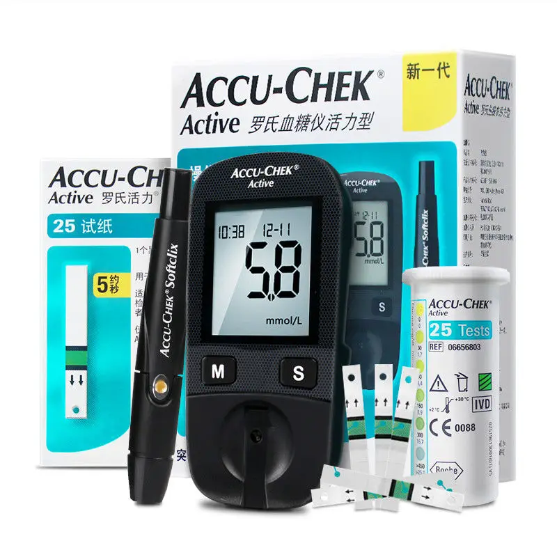 

Accu Chek Active Blood glucometer Sugar Actieve Bloedsuiker Diabetic Tester Diabetes Glucosemeter Monitor Meting Teststrips