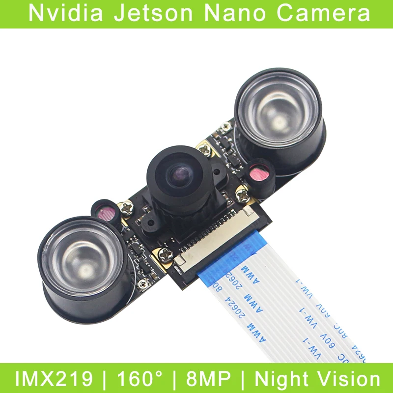 

IMX219 Camera 8MP Nvidia Jetson Nano Infrared Night Vision 160 Degree FOV Camera + 2 Infrared LED Lights for Jetson Nano Board